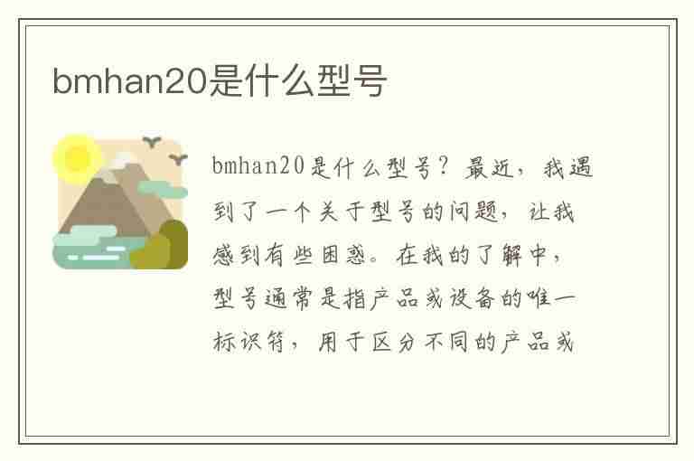 bmhan20是什么型号(bmhan20是什么型号手机)